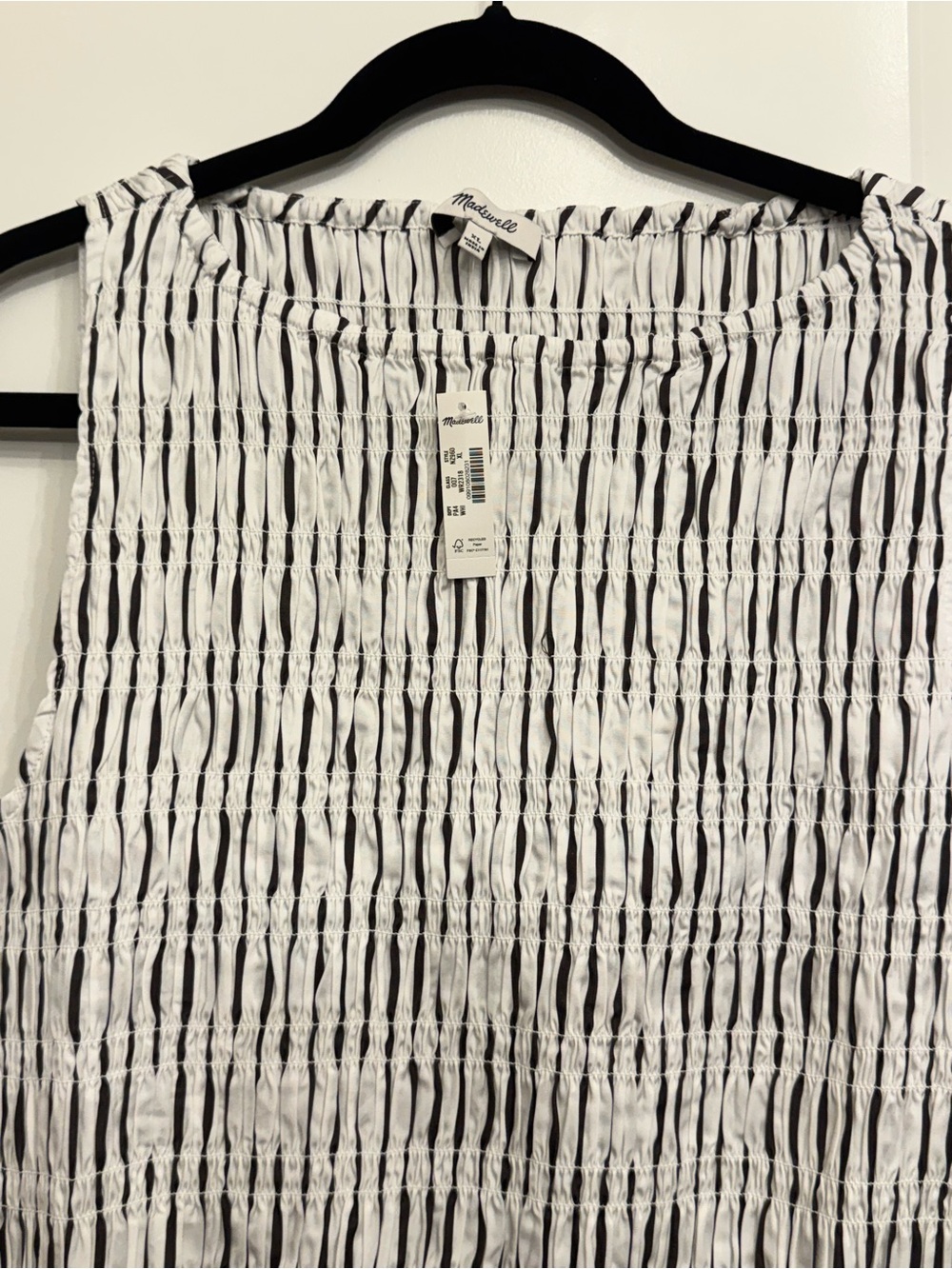 Women’s Madewell White Striped Smocked Maxi Dress - Picture 5 of 6
